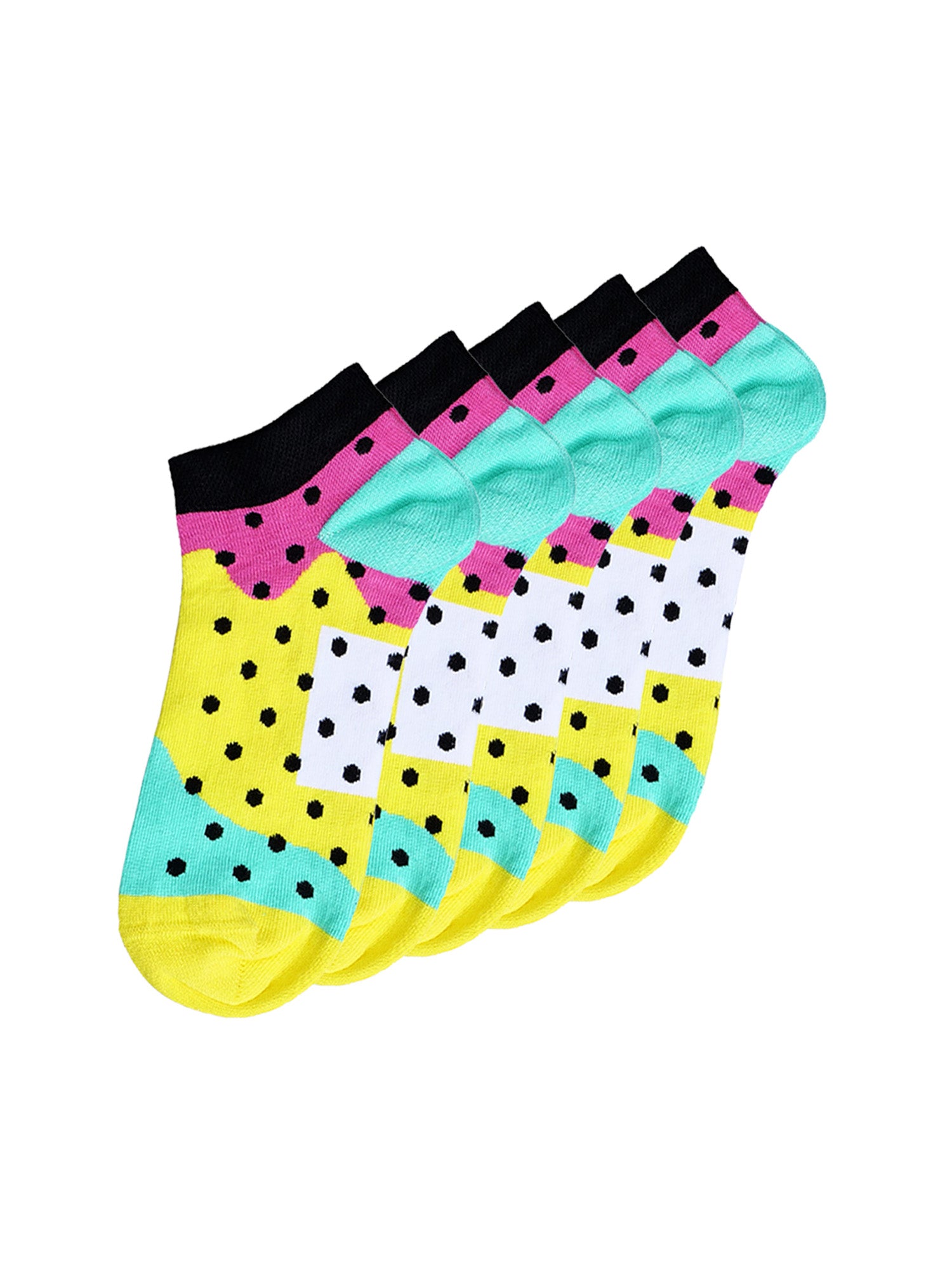 UnaBux Unisex Sneakersocken Prints 5er Pack