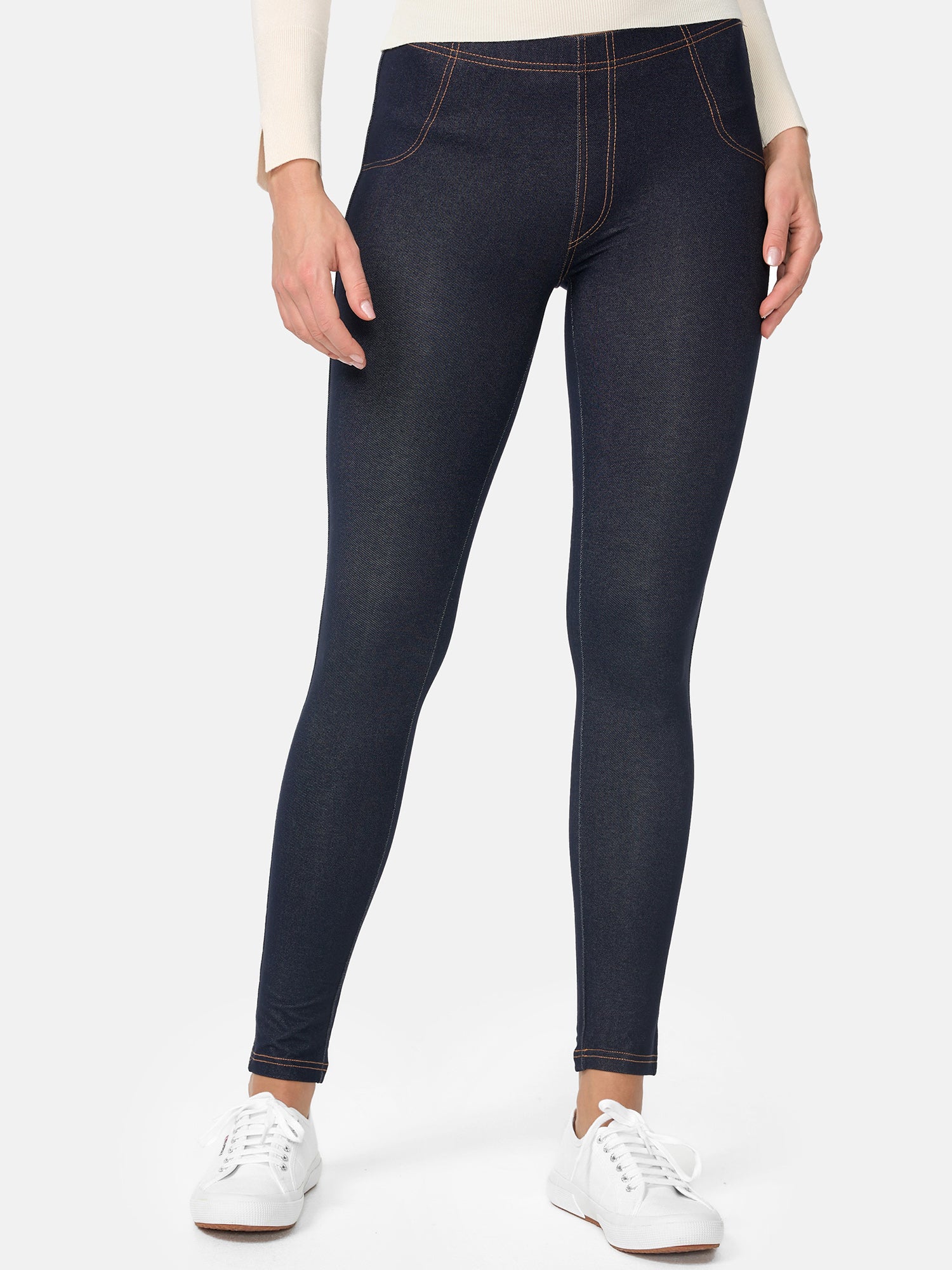 NUR DIE Damen Jeggings Relax & Go Jeans-Optik Treggings