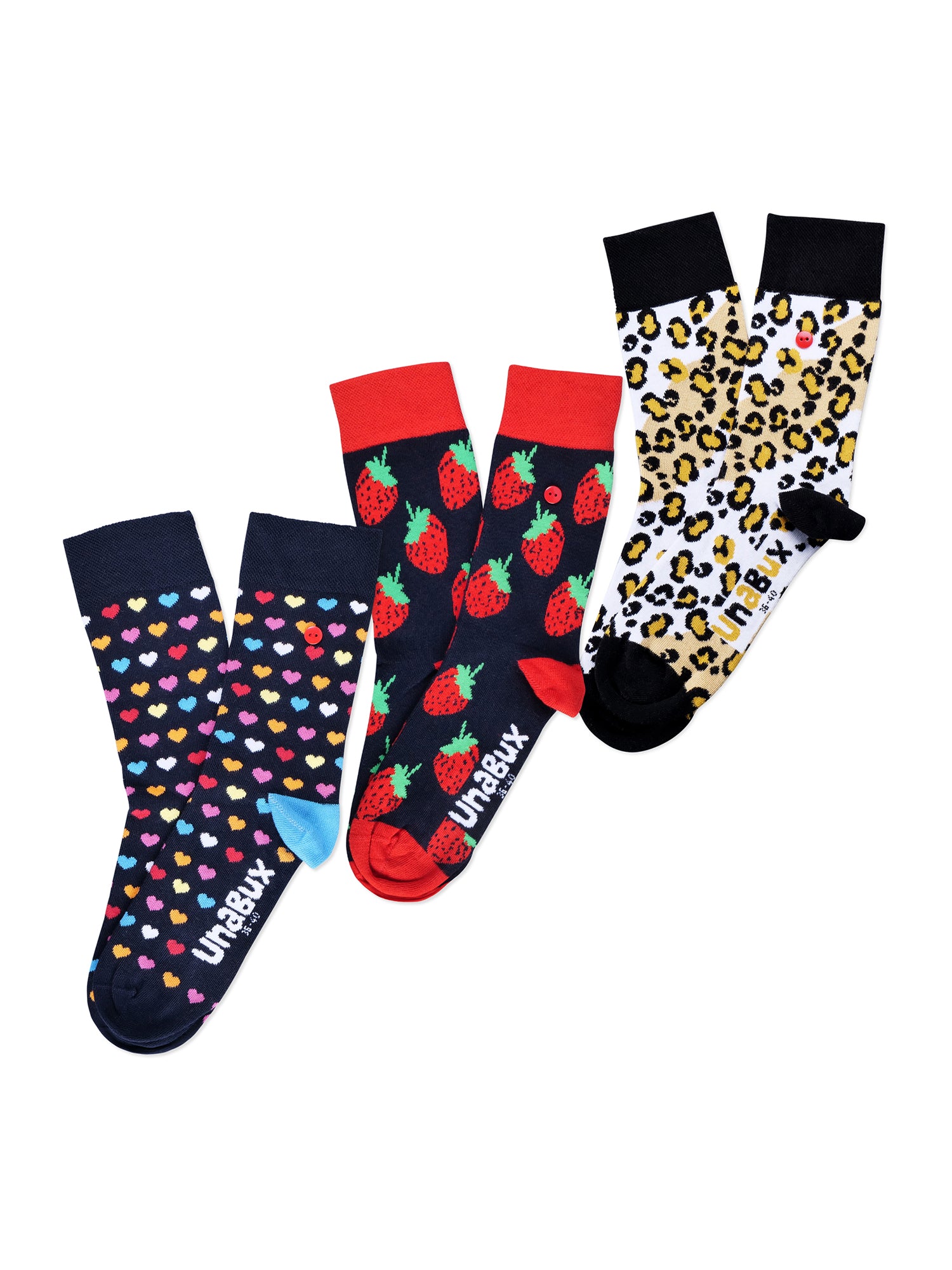 UnaBux Unisex Socken Paralising Cat - Ghepardo - My Love 3er Pack